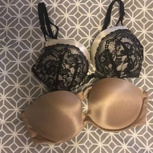 VS Bombshell Push Up and MaidenForm Strapless